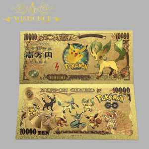 8 Jenis Uang Kertas Anime Eevee Jepang Berlapis Emas 24k untuk Koleksi - Product Image 6
