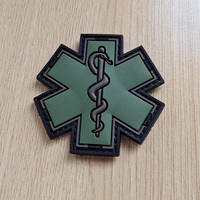 Patch en caoutchouc PVC 3D drôle avec logo serpent unique et étoile de la vie, avec crochet
