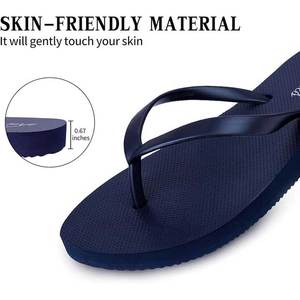 Vente en gros de <span class=keywords><strong>tongs</strong></span> fines personnalisées pour femmes chaussures de douche de plage d'été en caoutchouc sandales à lanières basiques pour pantoufles d'extérieur - Product Image 2