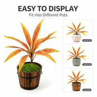 Künstliche Dracaena-Pflanzenstiele und -Zweige, Tropischer Kunstbaum mit Verzierter Blätterung für Thanksgiving, Wohnzimmer und Bürodekoration