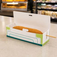 Boîtes à hot-dogs pliables en papier kraft robuste, vente en gros, écologiques, résistantes à la graisse, fournisseur de supports jetables pour collations