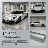 Entrega Rápida, Película de TPU Personalizada, Color Blanco Cerámico Satinado, Cambia de Color, Nano Recubrimiento, Sin Efecto Piel de Naranja, para Mejora de Estilo Automotriz