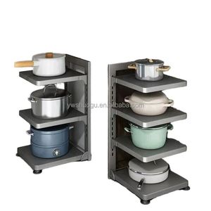 Étagère de rangement réglable multi-niveaux en acier pour cuisine, armoire, évier et salle de bain, idéale pour organiser casseroles et épices - Product Image 2