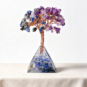 Decoraciones de Árbol de Cristal Natural Exclusivas Transfronterizas, Base de Pirámide de Resina, Fragmentos de Cristal, Árbol del Dinero para el Hogar y la Oficina - Product Image 4