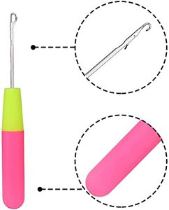 Venta al por mayor de fábrica, mango de plástico, gancho de ganchillo para rastas, herramientas de peluquería DIY, gancho de pestillo, agujas de ganchillo para extensión de cabello - Product Image 4