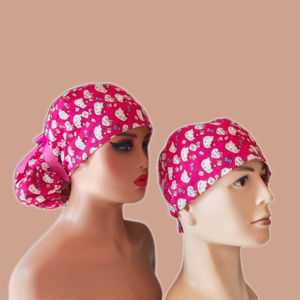 Gorros Quirúrgicos para Mujer, Accesorios para <span class=keywords><strong>el</strong></span> Cabello para Trabajar en Hospitales, Gorros con Estampado de Corazón de San Valentín, Diseño de <span class=keywords><strong>Amor</strong></span>, Gorros con Forro de Satén y Cinta para Atar <span class=keywords><strong>el</strong></span> Cabello en Cola de Caballo - Product Image 2