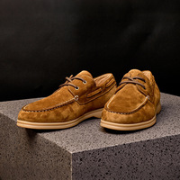 Chaussures en daim pour hommes Bowei, nouvelles chaussures d'automne, chaussures décontractées pour affaires, cuir véritable, bout rond confortable, à lacets, tendance pour hommes