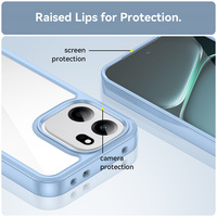 Coque de téléphone transparente en TPU + acrylique pour OPPO A6K/K14/K14X/A6X/Reno16 avec cadre de caméra surélevé, ajustement fin et protection anti-chute