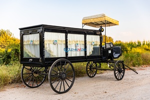 Latest Design Horse Drawn Funeral Hearse Coffin Buggy Motorcycle Funeral Cart Funeral Service Wagon - Product Image 5