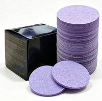 Éponge faciale compressée en pulpe de bois violette, en cellulose naturelle, jetable, pour le nettoyage du visage, portable