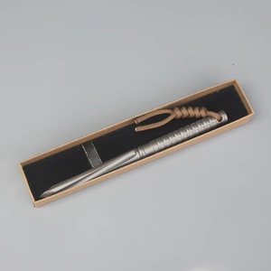 Stylet tactique de deuxième génération en alliage de titane Tc21 traité thermiquement 55Hrc, outil de défense personnelle pour l'extérieur, gris, droit, avec étui - Product Image 3