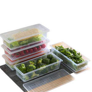 Refrigerador transparente <span class=keywords><strong>rectangular</strong></span>, gabinete de almacenamiento de granos, caja de plástico, suelo de drenaje - Product Image 2