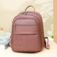 Nouveau sac à dos de style simple aux couleurs bonbons, grande capacité, fermeture éclair, sac à main en cuir PU, sac à dos pour femmes