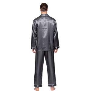 <span class=keywords><strong>Pigiama</strong></span> da <span class=keywords><strong>Uomo</strong></span> di Lusso in 100% Poliestere, Set Due Pezzi Blu Nebbia, Taglia Personalizzata, Abbigliamento Termico per Dormire - Product Image 2