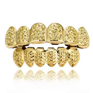 BES nuovo arrivo prezzo economico stile Hip Hop placcatura in oro 14k 4 colori 6 denti Top & Bottom Street Style Grillz Jewelry