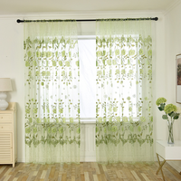 Rideaux Transparents Floraux Personnalisés en Polyester Écologique et Coton Biologique pour Cuisine et Salon