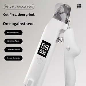 क्रॉस-बॉर्डर 2-इन-1 पालतू नाखून क्लिपर्स ग्राइंडर द्वारा हल्के एंटी-स्लिप डिज़ाइन डिजिटल डिस्प्ले पिल्ला के लिए डबल शोर कम - Product Image 1