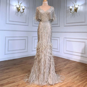 Nuovo Elegante Abito da Cerimonia Dorato per Ospiti di Matrimonio, Festa, Cena, <span class=keywords><strong>Madre</strong></span> della Sposa, con Paillettes, Sexy, Formale da <span class=keywords><strong>Sera</strong></span> - Product Image 1