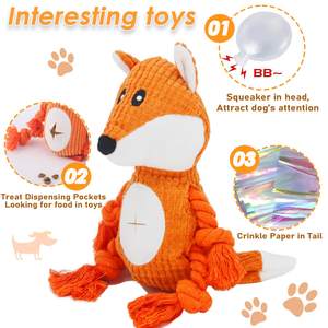 不滅の犬用おもちゃ積極的なチェワーインタラクティブ歯が生えるきしむロープ犬用おもちゃ忙しいぬいぐるみ子犬用おもちゃ - Product Image 3