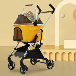 تصميم جديد عربة أطفال للكلاب عالية الجودة 4 عجلات فاخرة للكلاب
