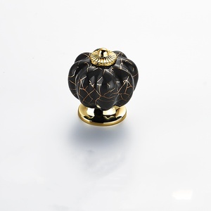 Drawer Cabinet Door Single-hole Handle Vintage Ceramic Pumpkin Shoe Cabinet Closet Circular Handle - Product Image 1