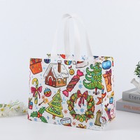 Nouvel Arrivage Sac Fourre-Tout Non Tissé de Noël, Sac Cadeau Stratifié Père Noël, Sac de Courses Écologique Imprimé à Chaud, Dessin Animé, Chine
