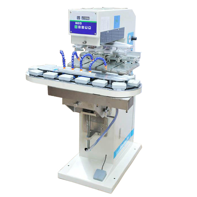4 Colors Pad Printing Machine Tampon Printing Machine with Conveyor for Kid's Toy Printing