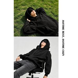 FOXA <b>Mens</b> Hoodie With Built In Eye Mask Multi Pockets Unisex <b>Pullover</b> Travel Hooded Sweatshirt Casual Wear - Product Image 2