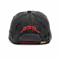 Topi Baseball 6 Panel Tanpa Struktur Anti Air Bordir 3D Huruf Kapas Unisex Model Distressed