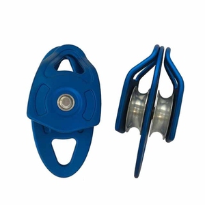 Poulie en aluminium forgée à double soufflet, grand roulement à billes compact avec 2 lames, idéale pour un sauvetage et l'alpilage - Product Image 3