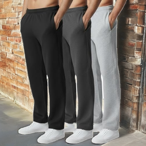 Pantalones de chándal de estilo hip hop para hombre, de tejido de rizo, con cintura elástica y puños, al por mayor, de peso pesado, corte relajado, de poliéster y algodón - Product Image 2