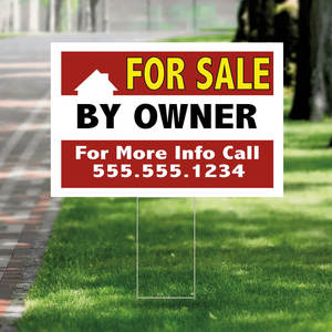 ป้ายสนามหญ้าพลาสติกสีขาว ขนาด 18 x 24 นิ้ว สำหรับงานวันเกิด งานขายของในโรงรถ ป้ายเช่า ป้ายบอกทาง ของตกแต่ง พร้อมเสา วัสดุ PP ตัดตามสั่ง - Product Image 1