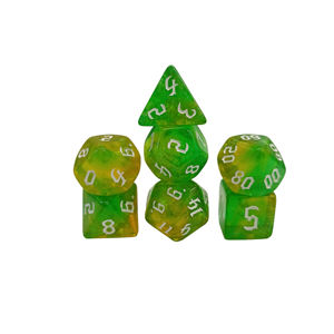 Swirl mainan keluarga rol pesta permainan 20mm akrilik dadu naga-tersedia RPG set DND 7 buah permainan papan kustom campuran warna - Product Image 3