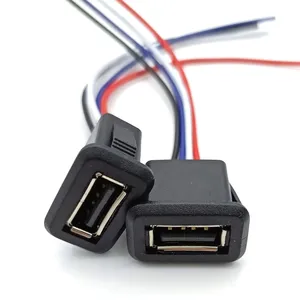 USB 2.0 Female Power Jack PH2.0 2/4Pin Charging Port Connector With PH2.0 Cable Electric Terminals USB Charger Socket DIY