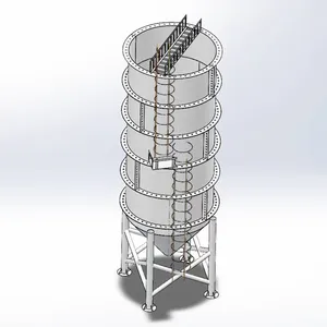 新500t水泥筒仓移动混凝土厂与水泥筒仓螺栓在一起筒仓