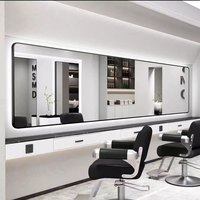 Miroir mural grand format avec éclairage intégré, style luxe léger, forme carrée, pour salon de coiffure et coiffeuse, idéal pour influenceurs