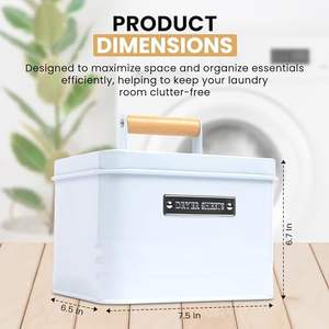 Bacs de rangement en métal de ferme moderne Porte-feuille de sèche-linge en relief et distributeur d'assouplissant pour l'organisation de la décoration de la buanderie - Product Image 5