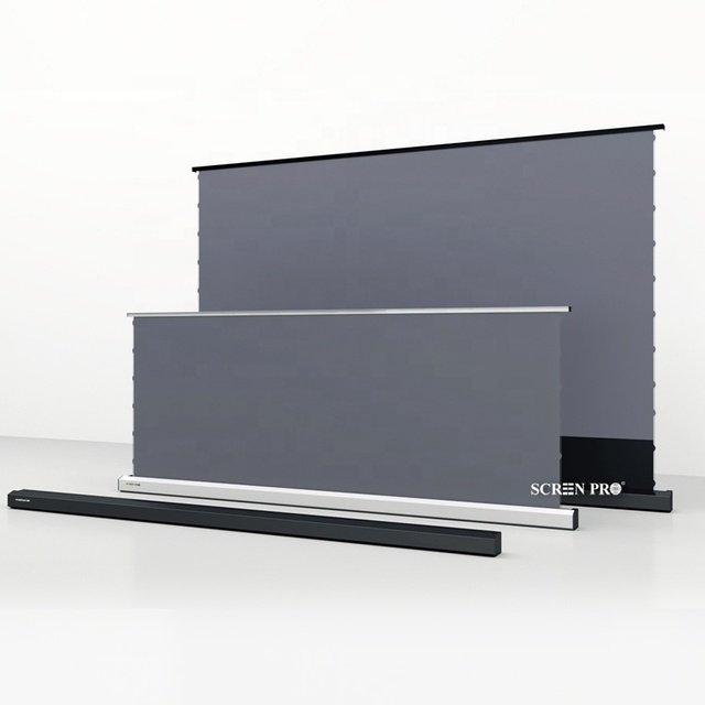 SCREEN PRO 120" Electric Floor Rising Projector Screen Ambient Light Rejecting Material ALR UST 4K Laser TV Projection Screen