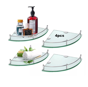 Accesorios de <span class=keywords><strong>baño</strong></span> montados en la pared de diseño moderno de alta calidad: estante de <span class=keywords><strong>baño</strong></span> de esquina de acero inoxidable y vidrio - Product Image 3