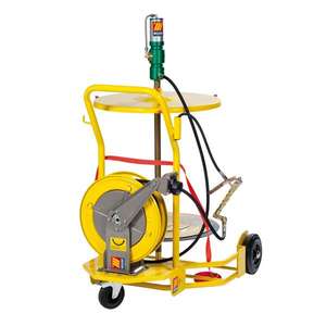 MECLUBE-1122 Jeu de graisse sur roues pour barils de 180 à 220 kg avec enrouleur de tuyau-EAN GREASE DISTRIBUTION - Product Image 1