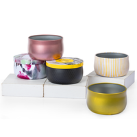 Boîte en métal ronde pour bougies, emballage cadeau d'usine, boîte personnalisée pour savon et bougies avec couvercles, boîte en métal pour baume solide