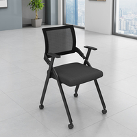 Chaises de Bureau en Maille de Haute Qualité, Pliables, à Cadre Métallique, pour Salle de Formation, avec Tablette d'Écriture