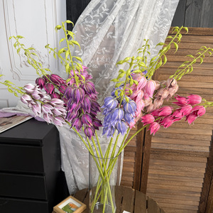Jinxi <b>Artificial</b> <b>Flowers</b> Single Stem Silk Wedding Decor Realistic Feel Decorative Ornament Herb Wind Chime Simulated <b>Flower</b> - Product Image 2