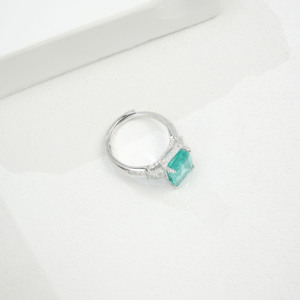 Classic 925 <b>Silver</b> Paraiba Color Green <b>Garnet</b> <b>Ring</b> for Daily Wear - Product Image 4