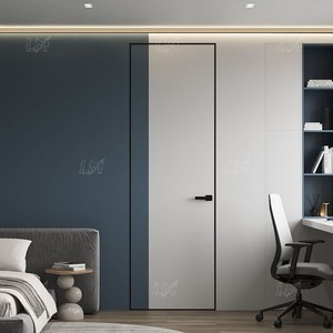 Ý thiết kế tuôn ra bảng điều chỉnh nội bộ rắn gỗ hiện đại <span class=keywords><strong>Hidden</strong></span> khung vô hình Bản lề cửa - Product Image 4