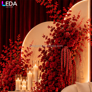 LEDA Event Party Supplies Custom Modern White Acrylic Wedding Stage Backdrop LED Warm <b>Light</b> <b>Arch</b> for Wedding - Product Image 3
