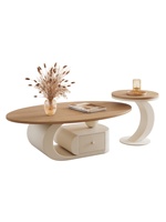 Ensemble de canapé et table basse en bois massif de style crème français, moderne, pour salon, multifonctionnel, élégant, de qualité supérieure, origine Fujian