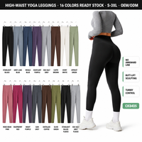 Leggings de yoga et Pilates pour femmes, taille haute, effet push-up, contrôle du ventre, super extensibles, 16 couleurs