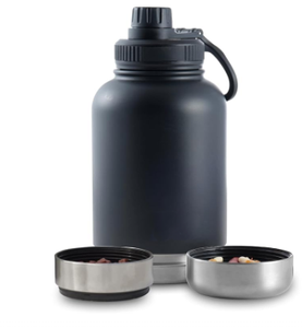 Yürüyüşler, Geziler veya Seyahatler İçin Özel 3'ü 1 Arada Taşınabilir Paslanmaz Çelik Köpek Su Kabı Dağıtıcısı, Köpek Malzemeleri, Seyahat Köpek Su Şişesi - Product Image 4