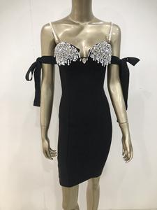 Vestido Vintage Black Crystal Parels Party Gown Bodycon Bruiloft Avondjurk Plus Size Vrouwen Formele Verjaardag <span class=keywords><strong>Prom</strong></span> Jurk - Product Image 4